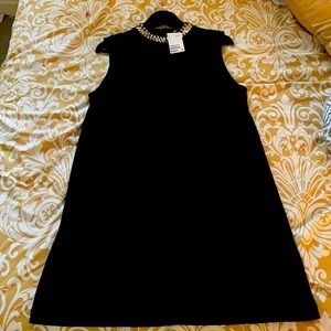 Beaded Neck A-Line Dress